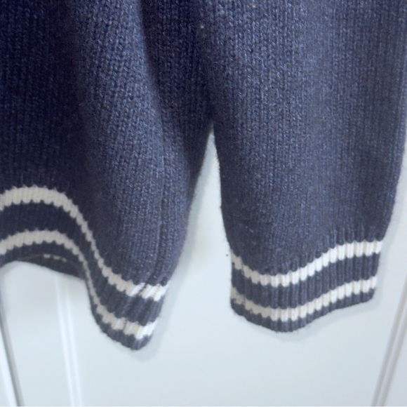 Vineyard Vines Varsity Wool Shawl Cardigan Nautical Navy XL Rope Design Sweater - Picture 15 of 16